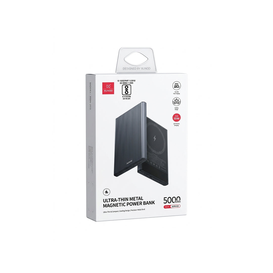XUNDO ULTRA THIN METAL MAGNETIC POWER BANK 5000mah