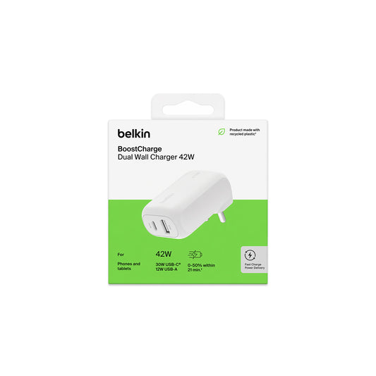 BELKIN 42W DUAL WALL CHARGER