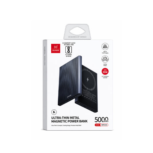 XUNDO ULTRA THIN METAL MAGNETIC POWER BANK 5000mah