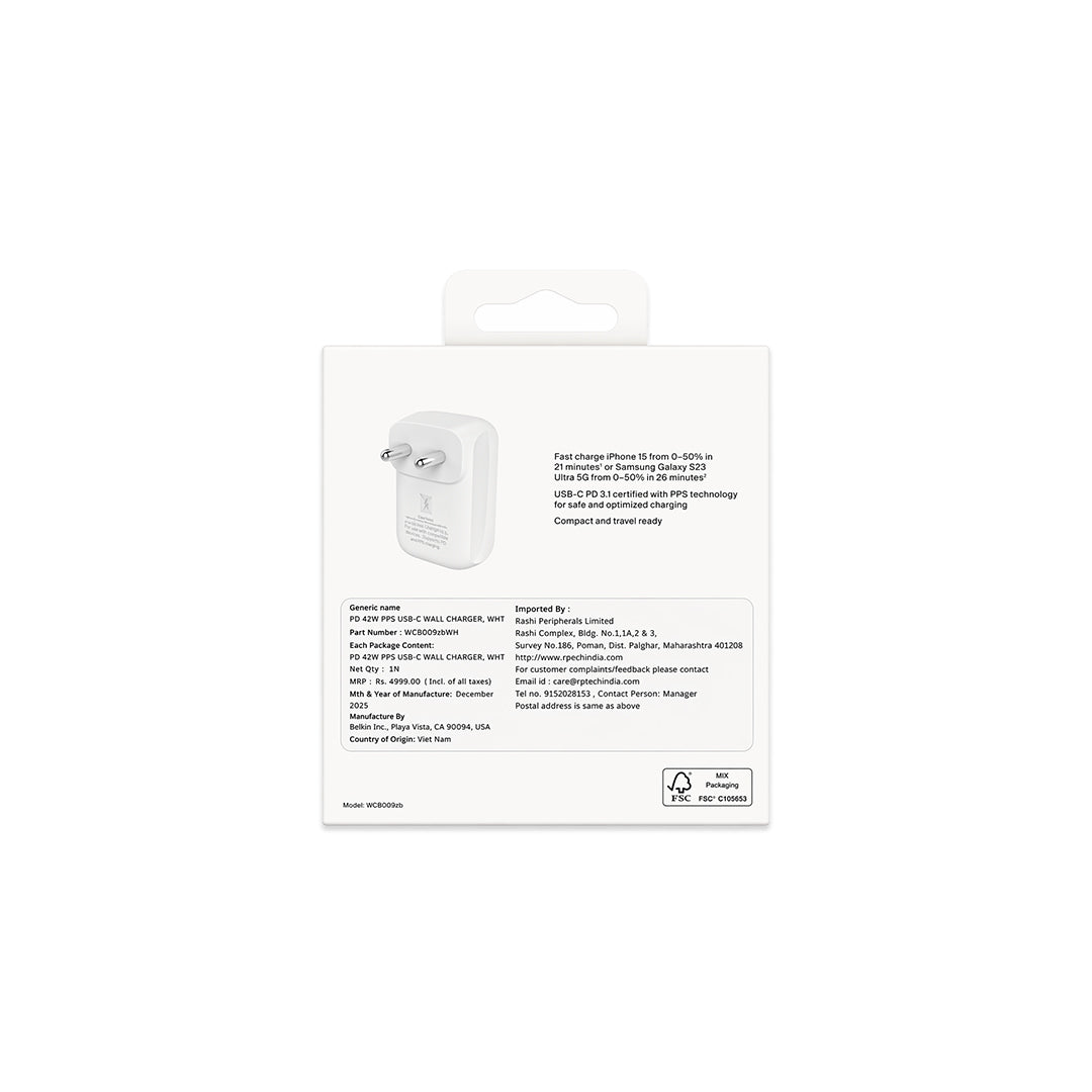 BELKIN 42W DUAL WALL CHARGER